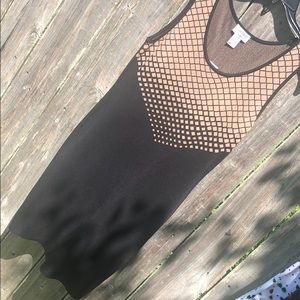 Bodycon Black and Tan dress